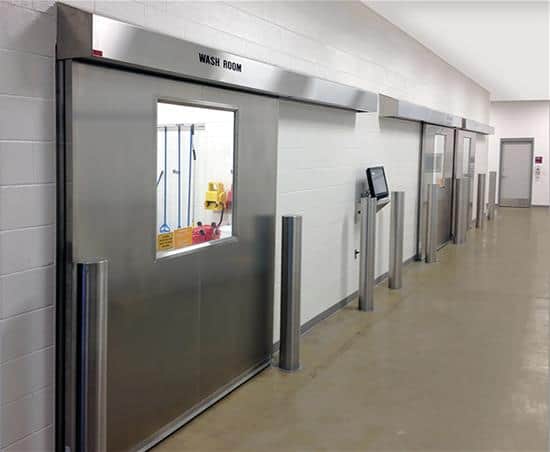 ASI Pedestrian Excel Single Sliding Stainless Steel Door - Manual