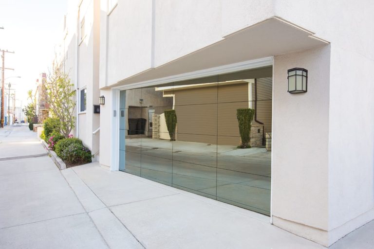 residential-garage-door-wayne-dalton-aluminum-luminous-model-8450-mirrored-gray